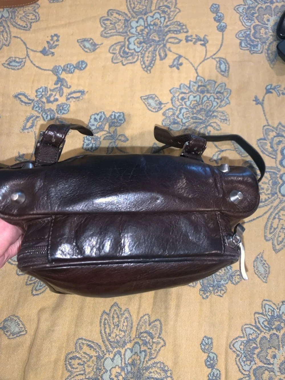 Osgoode Marley Small Genuine Leather bag Brown 9 1/2” X 11”